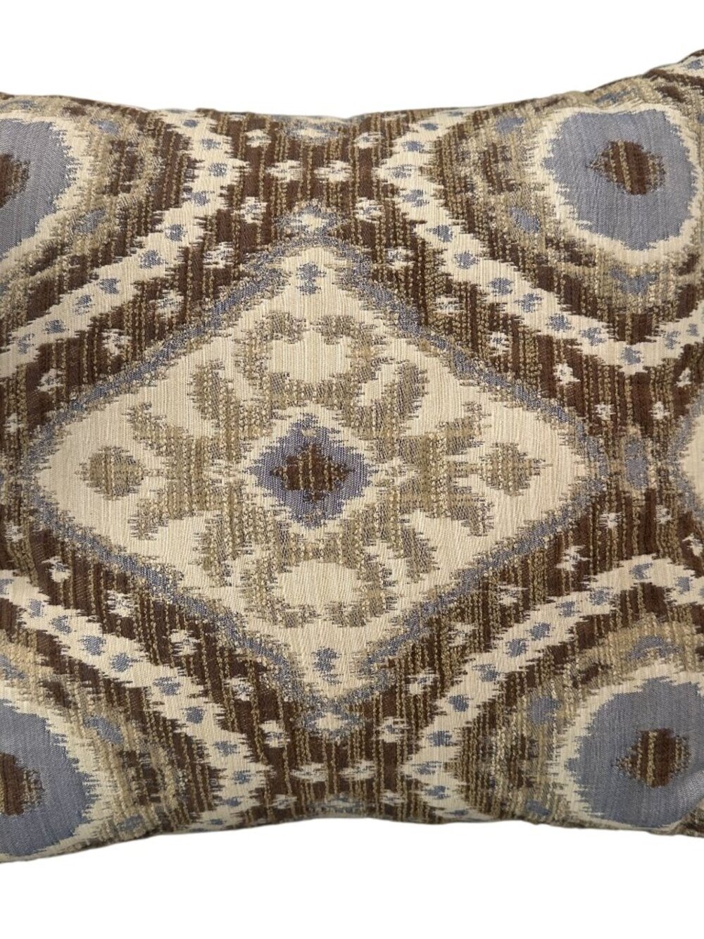 Elaine Smith Outdoor Ikat Diamond Decor Accent Pillow Geometric Neutral Tones
